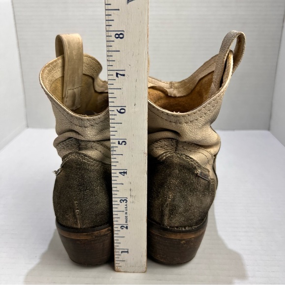 Diesel Booties Womens Leather Western Stacked Heel Distressed Boho - Picture 16 of 16